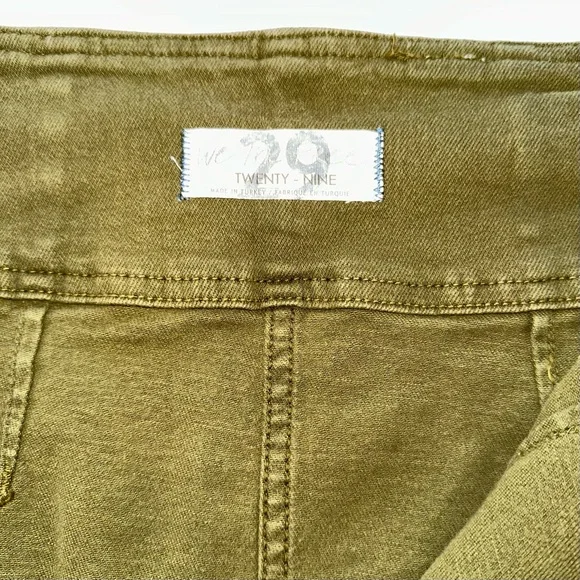 We the Free Mini Skirt Virgo Zip-Front Cadet Green Denim Women’s Size 29 - Picture 4 of 8